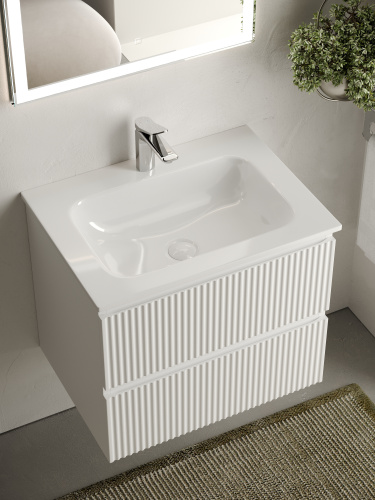 Тумба под раковину Sancos SNOB R SNR60W 59х45х50 подвесная цвет белый - фото 5